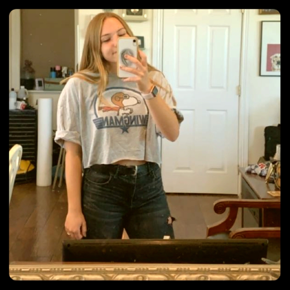SOLD Snoopy Wingman vintage style crop top